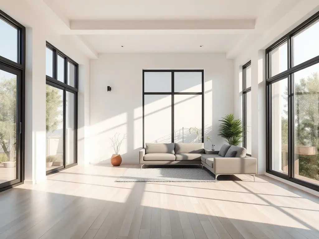 A stylish, finished interior space with premium flooring, suspended ceilings, and elegant wall finishes, showcasing the results of expert interior craftsmanship in a contemporary home or office.